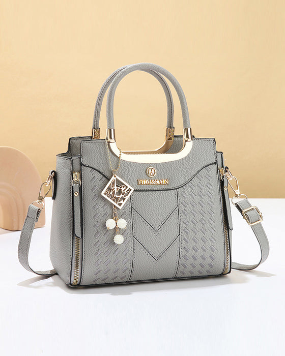 Väska Kvinna'S V-Stygn Topphandtag Satchel