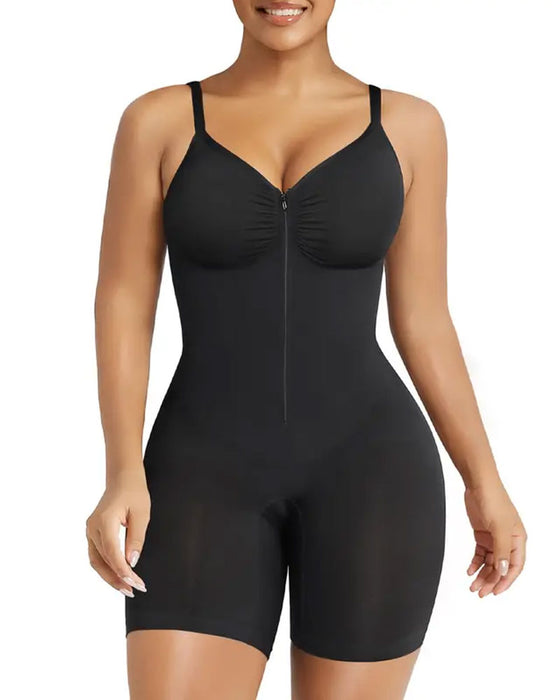 Shapewear för Kvinnor Magkontroll Bodysuit Dragkedja Komfort Ultra Stretchtyg