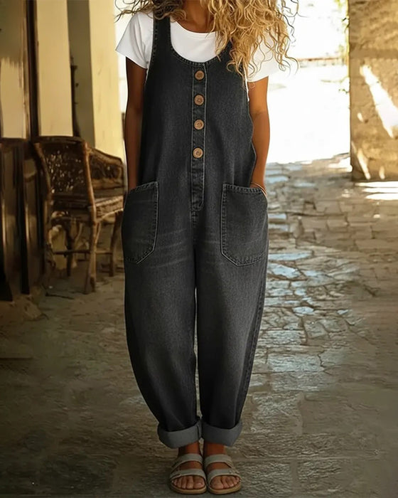 Hoppdräkt Avslappnad Ficka Denim