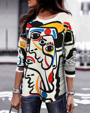 Top med abstrakt tryck