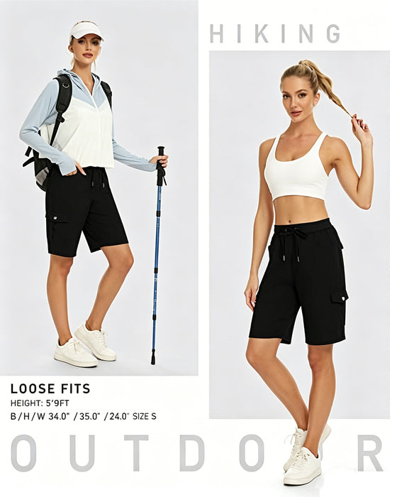 Kvinnors Shorts Snabbtorkande Cargoshorts Med Fickor
