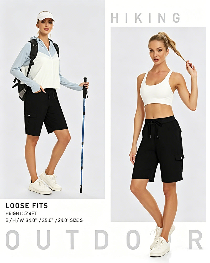Kvinnors Shorts Snabbtorkande Cargoshorts Med Fickor