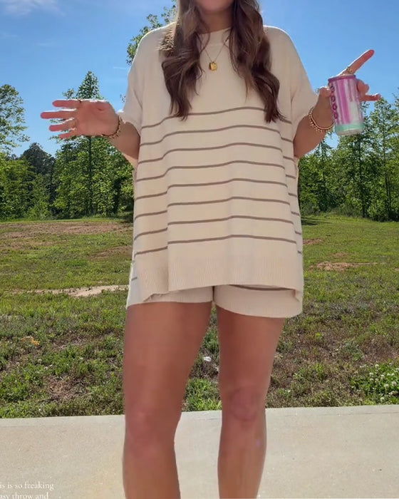 Set Rand Lös Casual Shorts