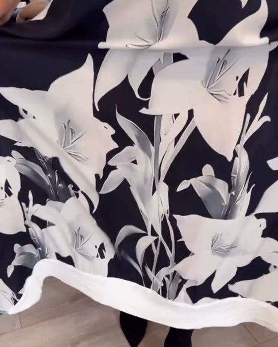 Klänning Slagtryckt Oversized Maxi