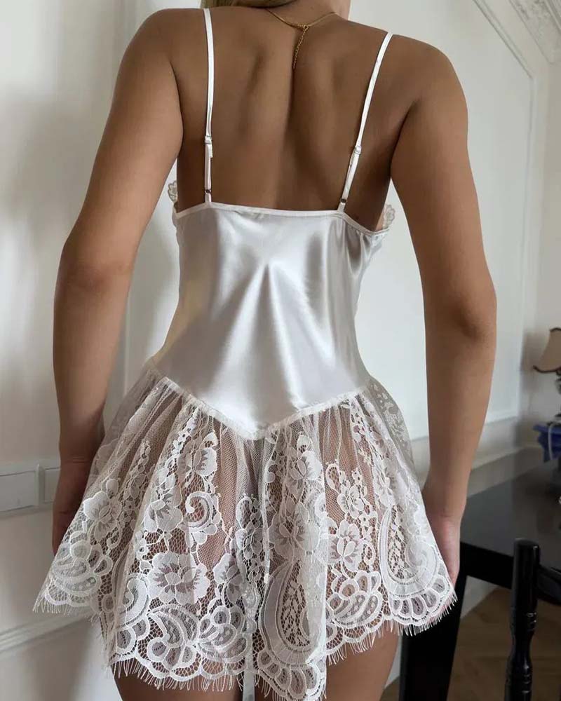 Klänning Spaghetti Band Lapptäcks