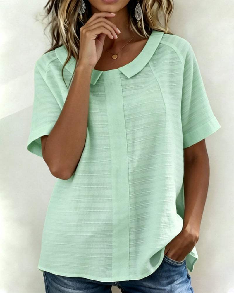 Blus Texturerad Peter Pan Krage