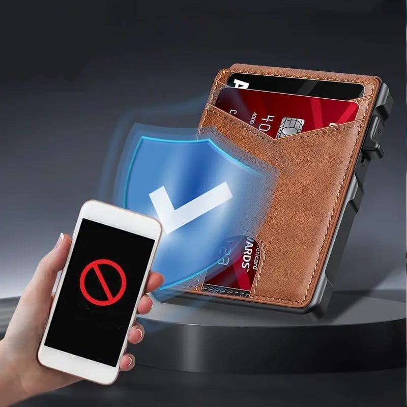 Rfid-Blockerande Plånbok Med Dubbelvikning