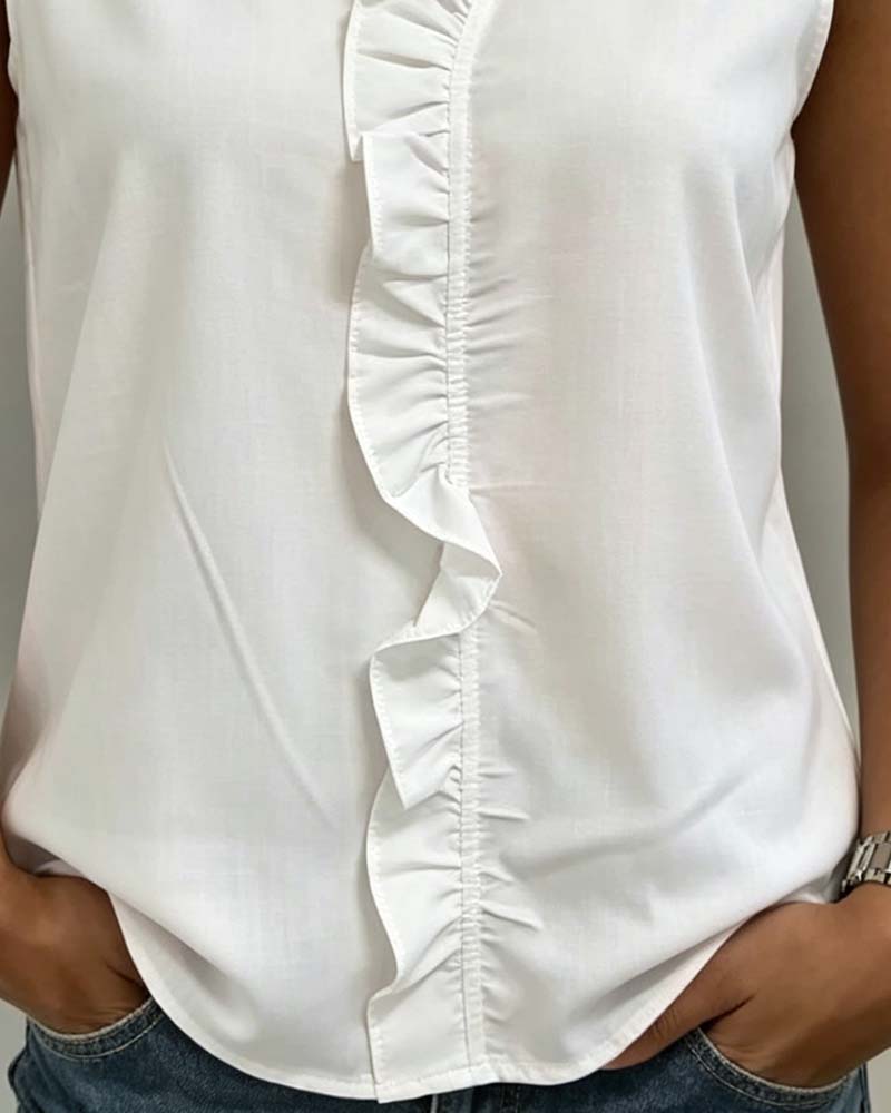 Tank Top Ruffle Ärmlös
