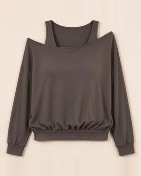 Topp Off-Shoulder Falsk Tvådelad Långärmad
