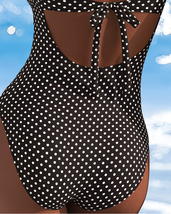 One-Piece Prickig Slips Mesh Patchwork