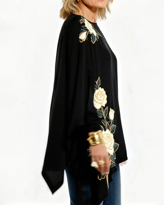 Topp Vintage Rosbroderi Stil Tryckt