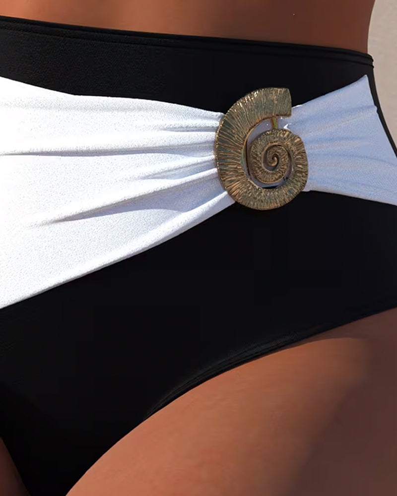 Tvådelad Bikini I Färgblock