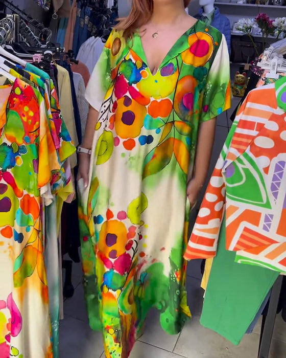 Klänning Löst Mode Avslappnad