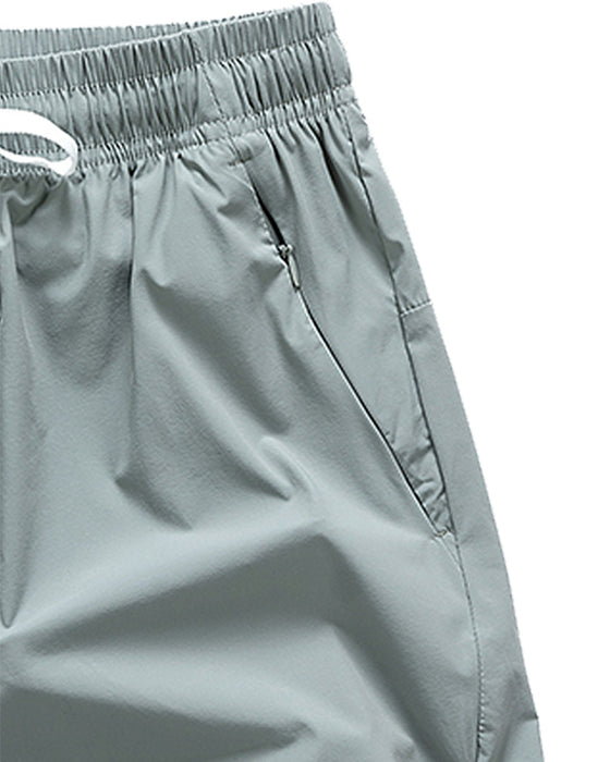 Shorts Män Elastisk Midja Ficka Snabbtorkande Is-Silke Sport