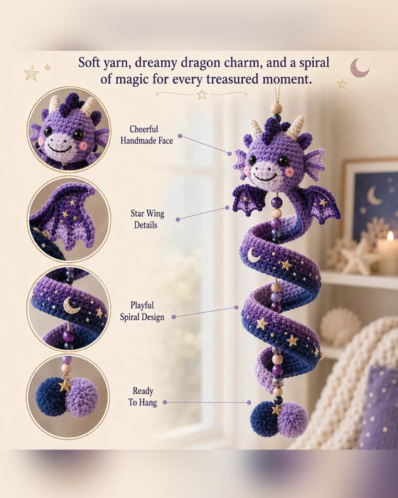 🐉 Nybörjarvänligt DIY-set för ett förtrollat drake-spiralhängande ornament | Komplett set inklusive alla verktyg och en steg-för-steg-instruktion 💕