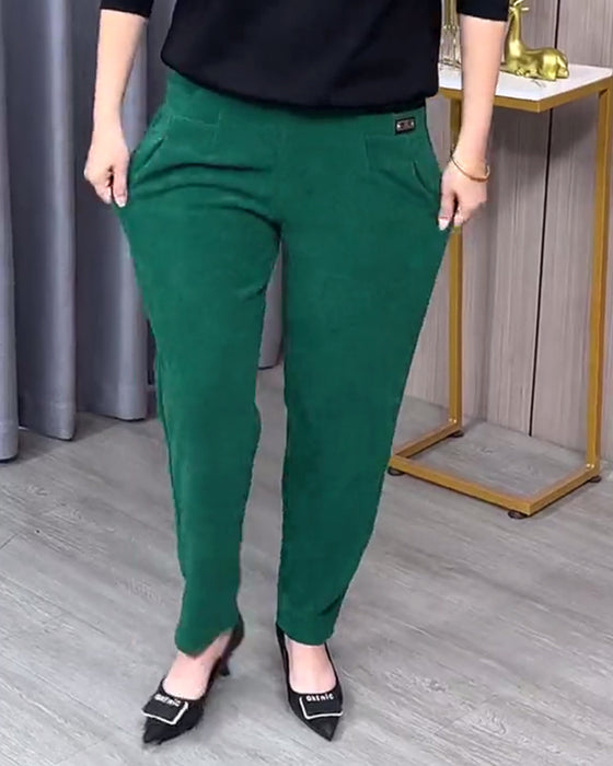 Enfärgade Stretchiga Skinnybyxor