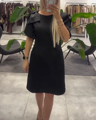 Klänning Bubbla Kortärmad Rundringning