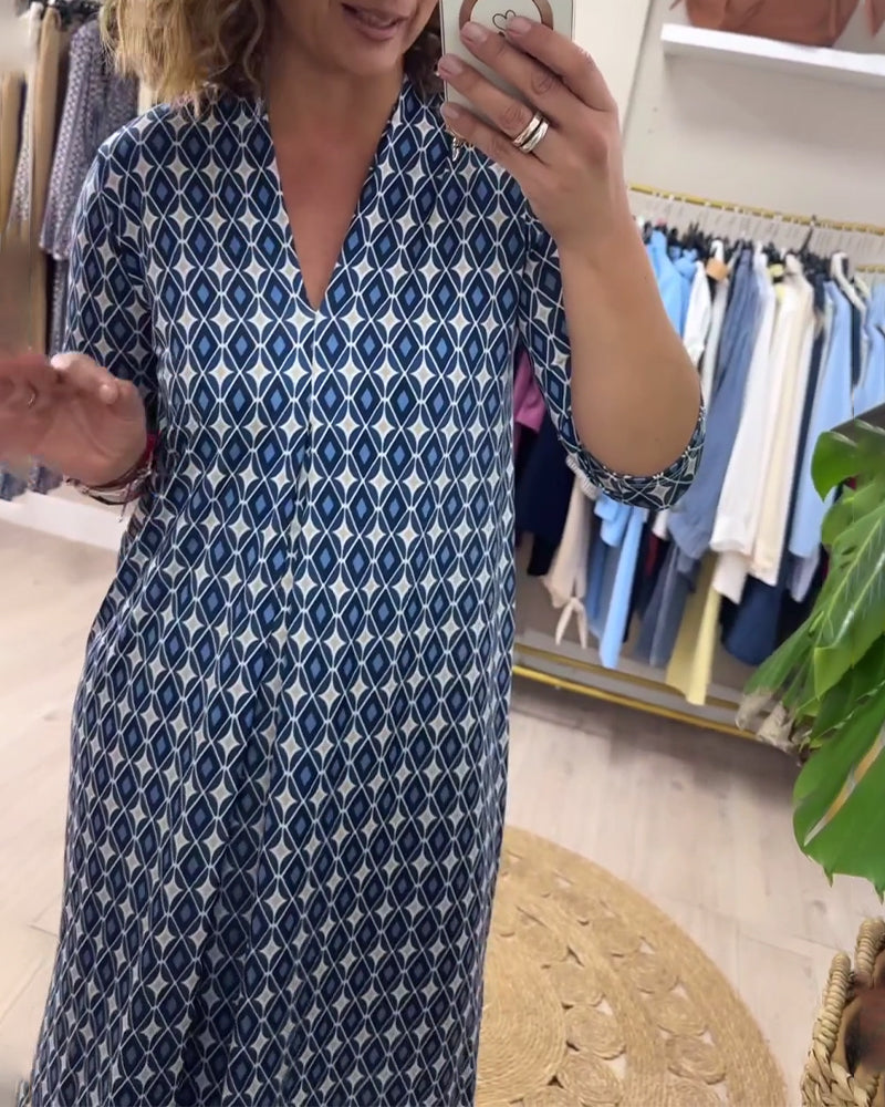 Klänning Geometrisk Tryck Maxi