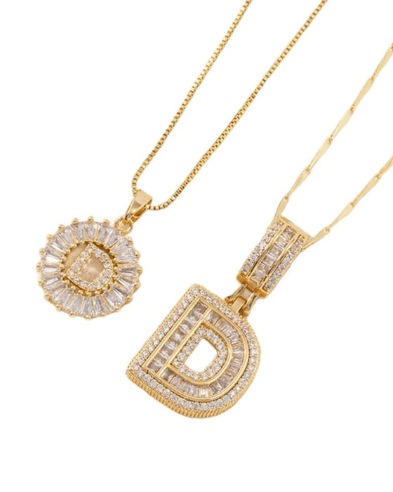 Halsband Initial Bokstav Hängsmycke 2 Förpackning