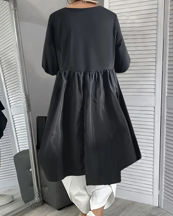 Klänning Stickad Lappverk Sidoknut