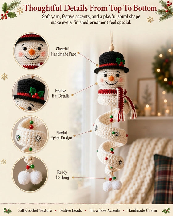 ☃️ DIY Kit Snögubbe I Spiral Virkning