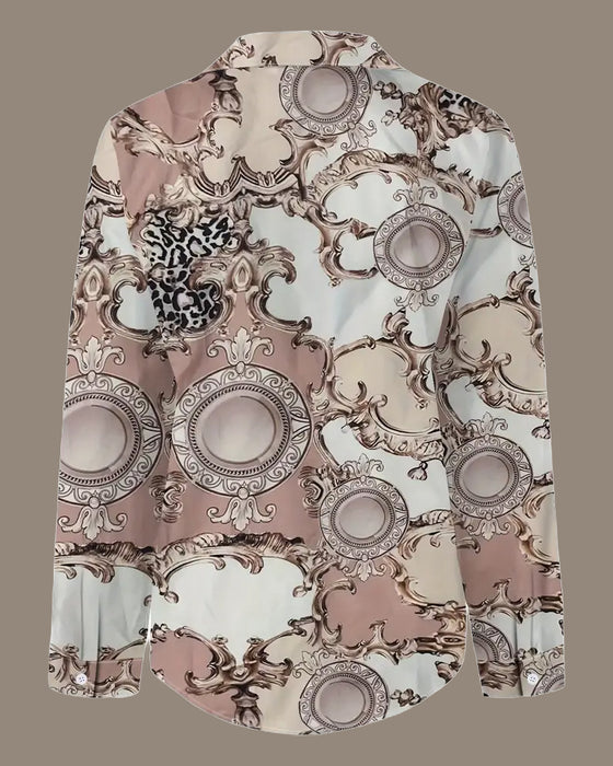 Blus Med Old Money Stil Och Knapp-Framsida Design