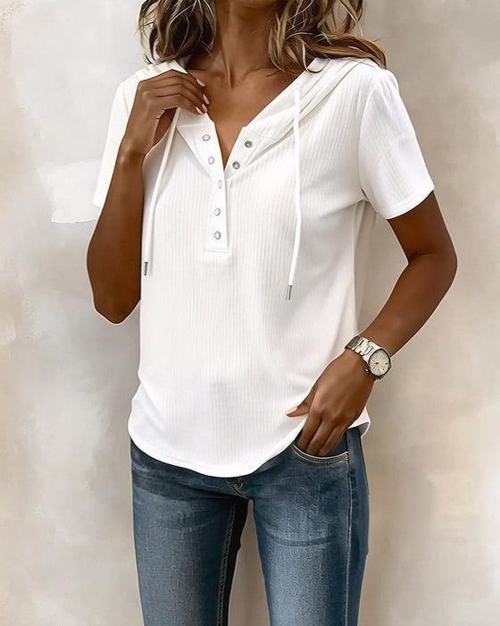Blus Huva Kortärmad Henley