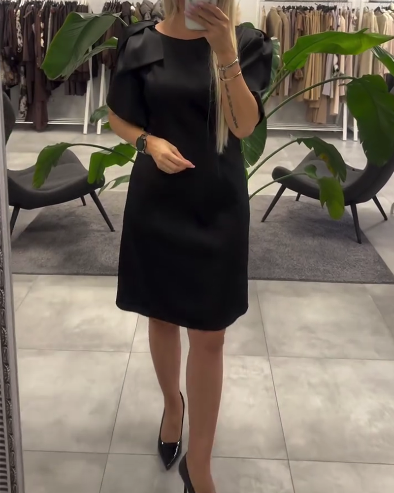 Klänning Bubbla Kortärmad Rundringning