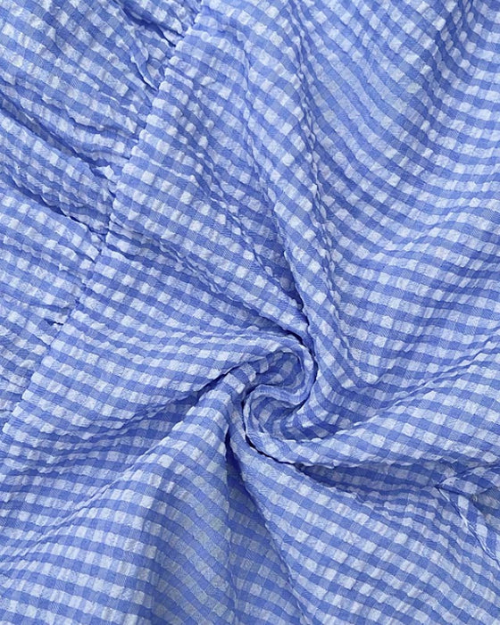 Kläning Blå Vit Gingham V-Hals