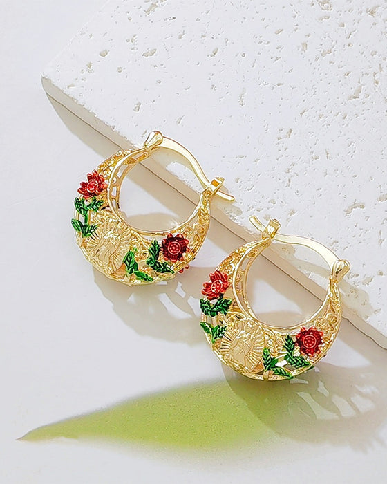 Örhängen Vintage Blomma Ring