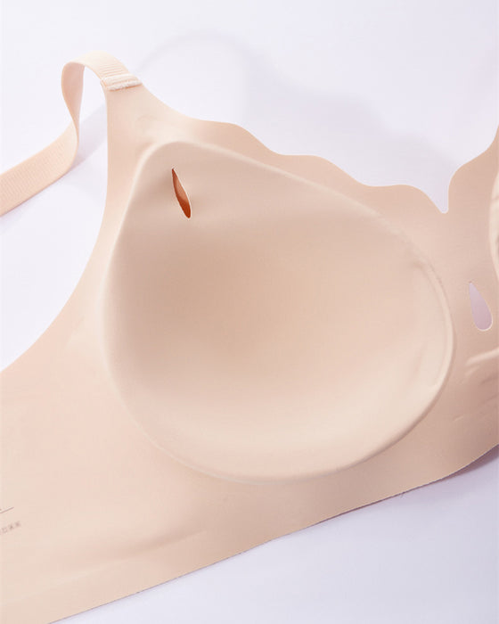 Kvinnors Behå Med Vattendropsformad Ihålig Design Och Scallop-Blommor