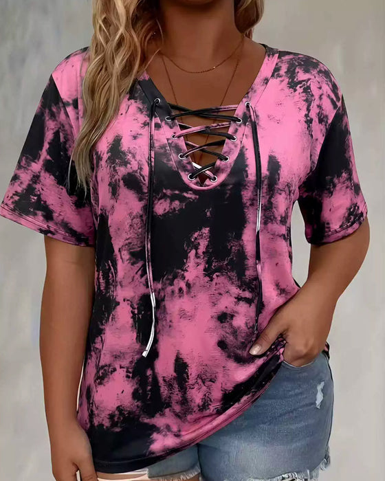 Blus Tie-Dye Tryck