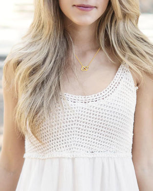 Halsband Benkedja Dubbelhjärta