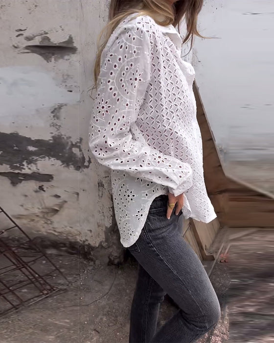 Skjort Långärmad Kavl Urskuren