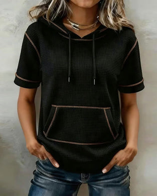 T-shirt Avslappnad Med Dragsko Ficka