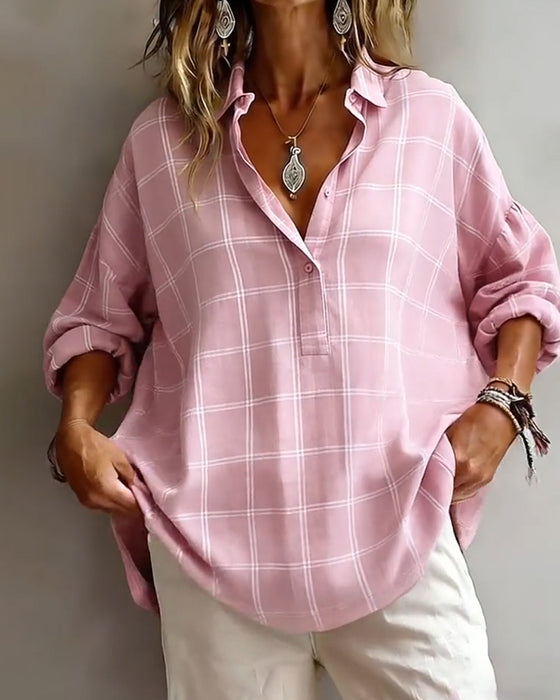 Skjorta Krageplagg Rutig Sofistikerad