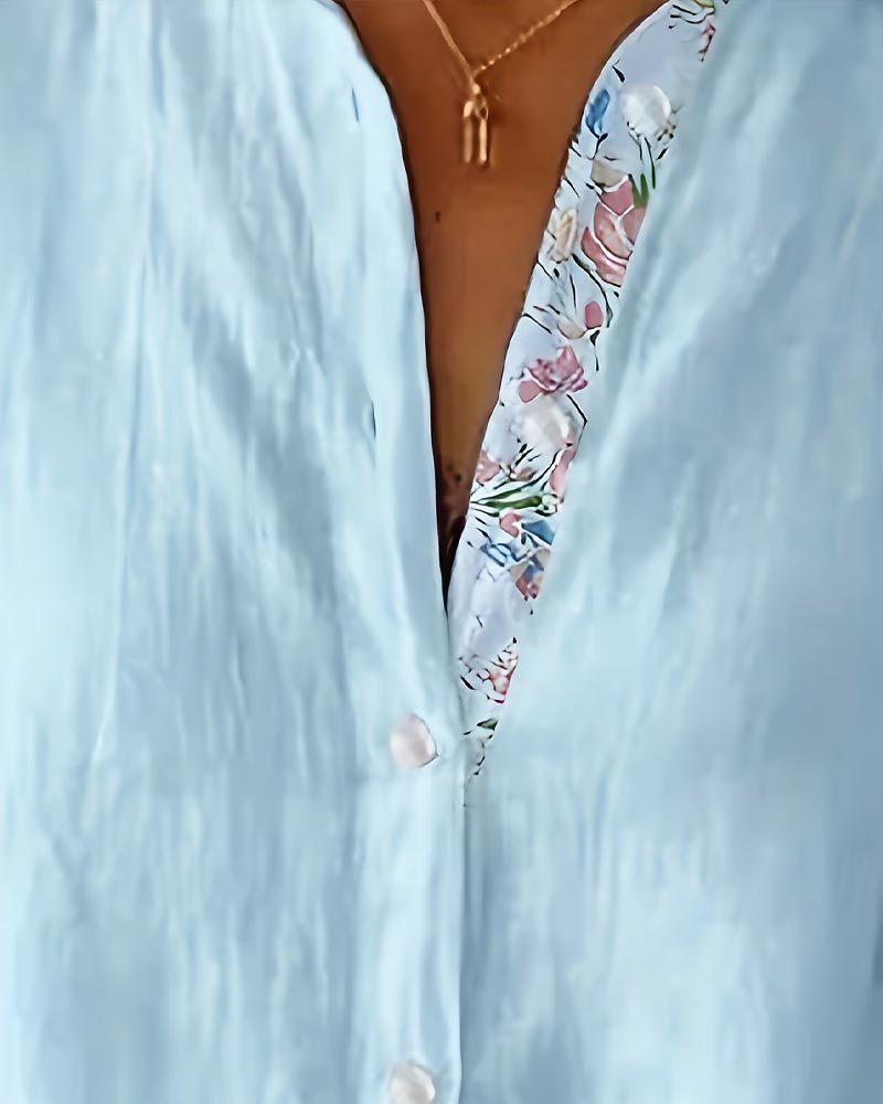 Skjorta Tryck Bindning Lös Passform