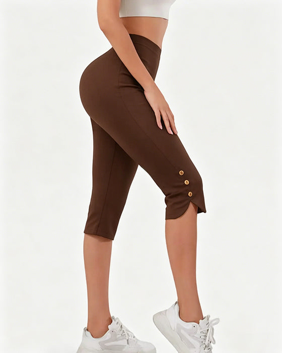 Leggings Enfärgad Slim-Fit Kapad
