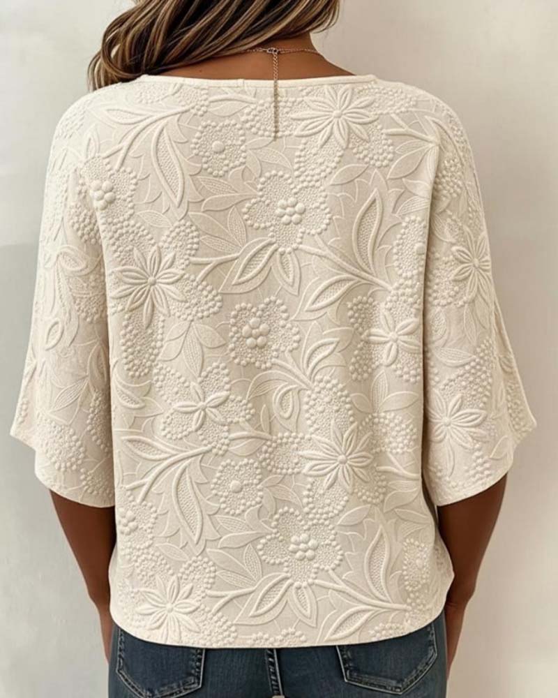 Blus Dam Casual Blommig