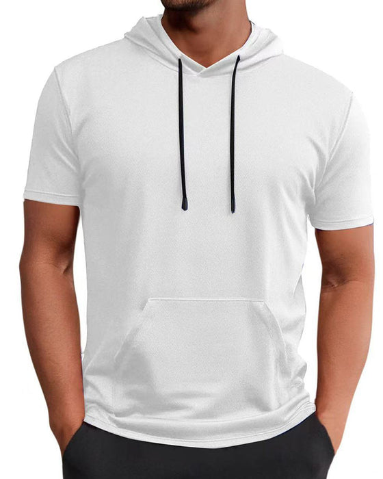 T-Shirt Hoodie Snabbtorka Kort Ärm