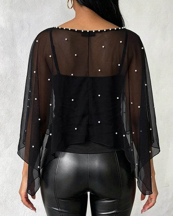 Blus Rundhalsad Slits Casual