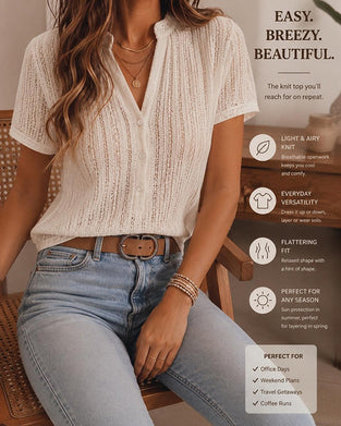Blus Urklipp Cardigan Kortärmad