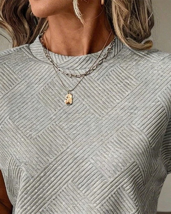 Blus Solid Rundhalsad