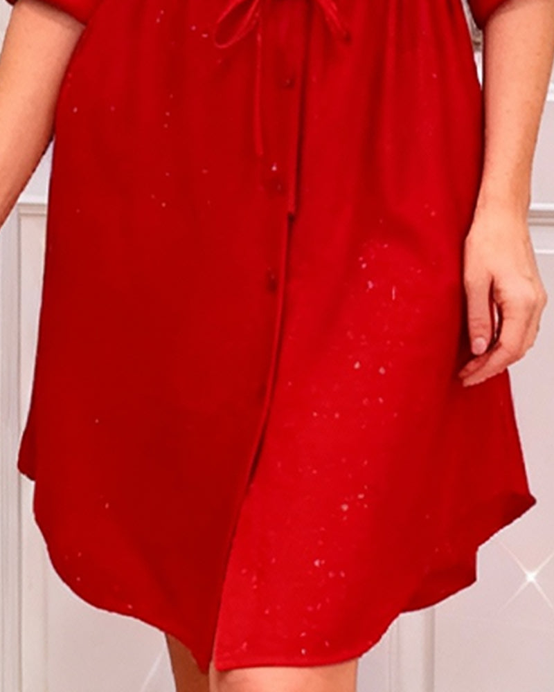 Klänning Med Krage Och Snörliv