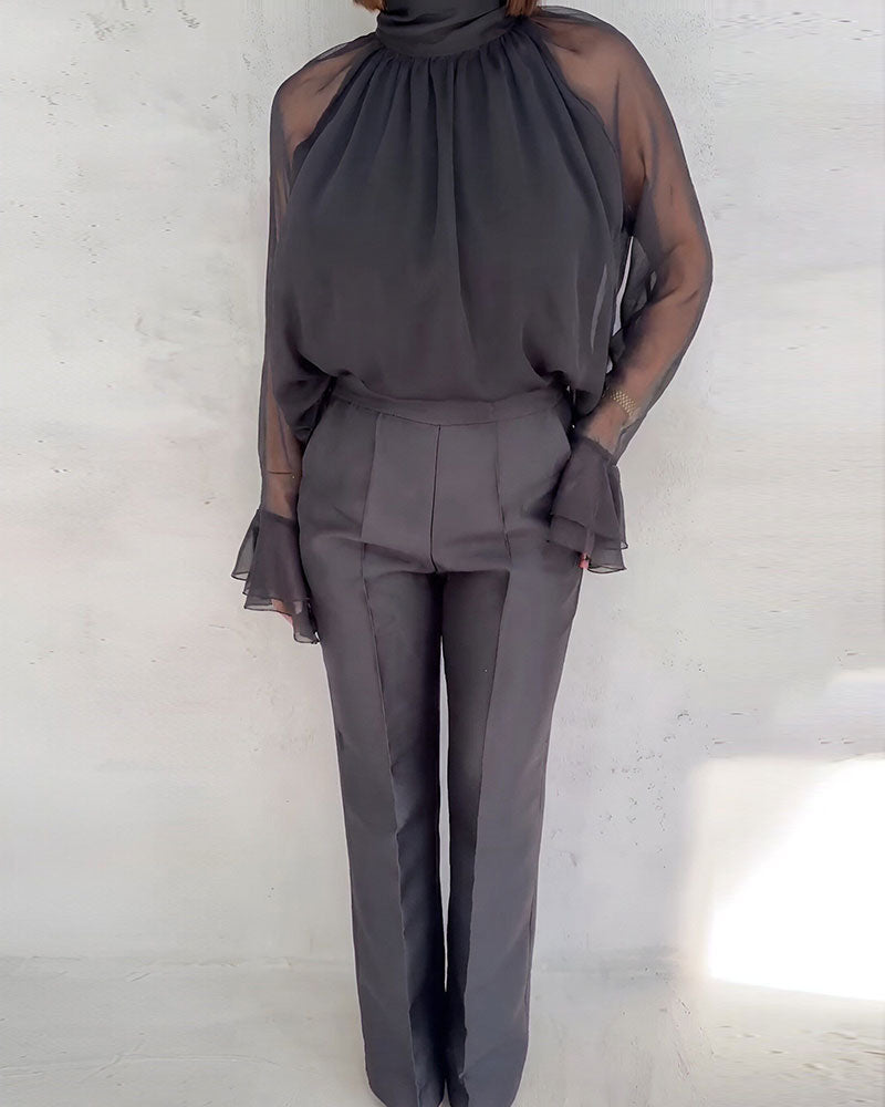 Blus Mesh Sammankoppling Elegant