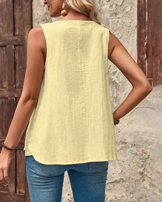 Tank Top Ärmlös Enkel Tryckt