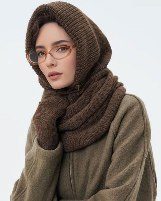 Grossist Enfärgad Stickad Huvscarf