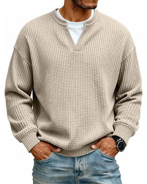 Sweatshirt Herr Runda Halsen Falsk Skiktad