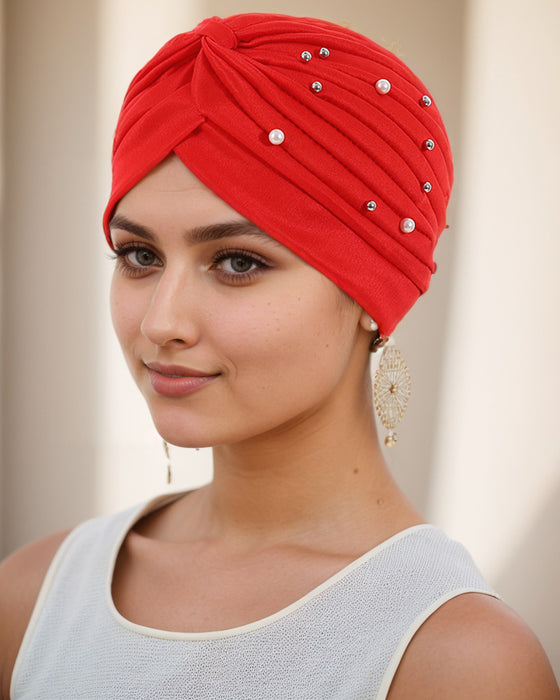 Hatt Pärla Veckad Förknuten Turban