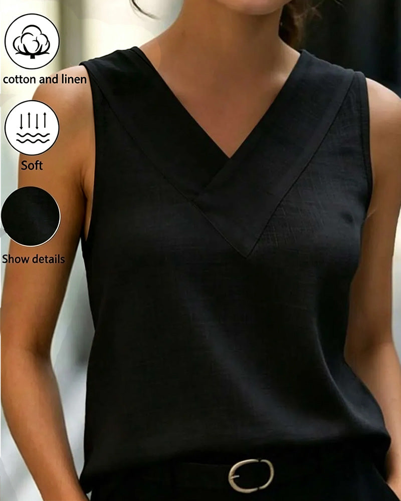 Tank Top Ärmlös V-Hals Kors